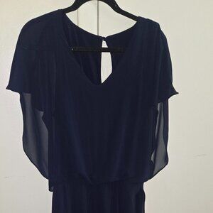 Navy Blue Talk of the Walk Evening Jumpsuit